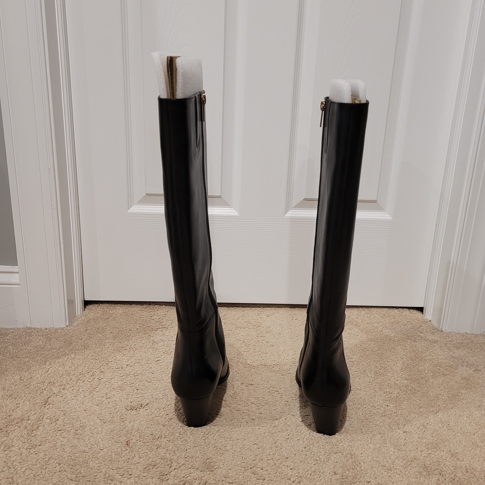 Vince Camuto Dress Up Buttercup Knee High Black Heeled Boots in Wide Calf - Picture 7 of 8